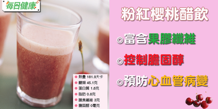 櫻桃一次只能吃「九顆」不能再多！改喝「粉紅櫻桃醋飲」控制膽固醇、血管病變，喝再多也沒關係
