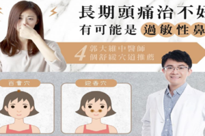 頭痛竟然是「鼻子過敏」引起的？4個穴位幫你緩解過敏症狀