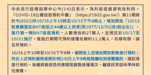 快訊！BNT今日加開預約登記，只有八小時可登記