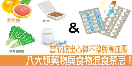 快印下來！「8類藥物」和這些食物千萬不可一起吃，當心併發心悸、高血壓、薄血症後患無窮！