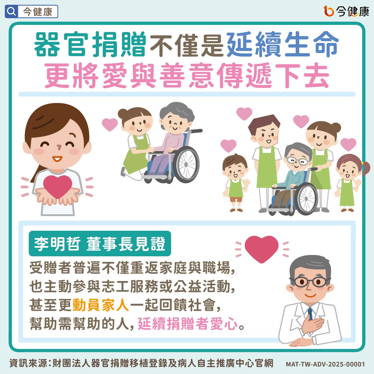 財團法人器官捐贈移植登錄及病人自主推廣中心官網
